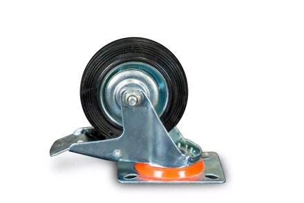 Колесо поворотное резина SCb 63 160 мм с тормозом (Y) 1022090 купить в Магнитогорске