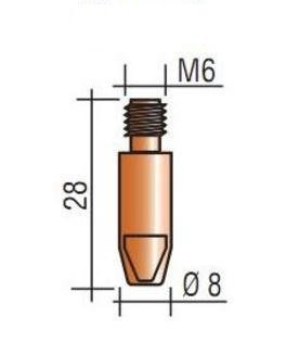 Наконечник к горелке полуавтомата M6  диаметр 1,6 мм L28 тело 8  AL Aurora купить в Магнитогорске