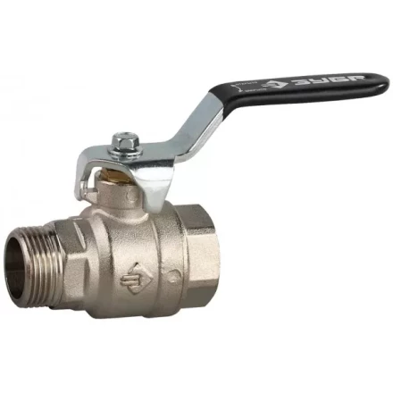 Кран шаровой ЗУБР полнопроходной &quot;мама-папа&quot;, ручка, хромиров латунь, 3/4&quot; 4-51321-C-3/4 купить в Магнитогорске