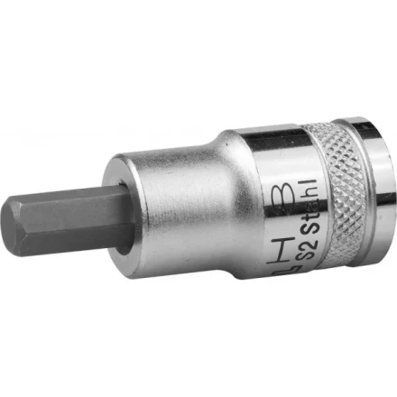 Торцовая бита-головка KRAFTOOL &quot;INDUSTRIE QUALITAT&quot;, материал S2, HEX, сатинированная, 1/2&quot;, H8 27908-08_z01 купить в Магнитогорске