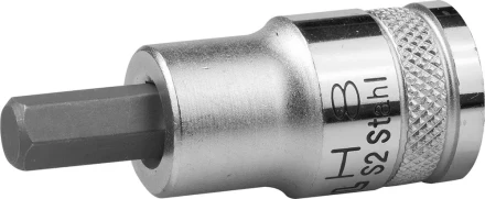 Торцовая бита-головка KRAFTOOL &quot;INDUSTRIE QUALITAT&quot;, материал S2, HEX, сатинированная, 1/2&quot;, H8 27908-08_z01 купить в Магнитогорске