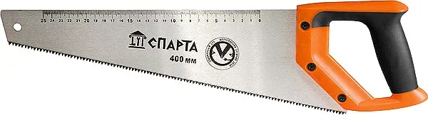Ножовка по дереву 500 мм 7-8 TPI зуб-2D каленый зуб линейка двухкомпонентная рукоятка SPARTA 235035 купить в Магнитогорске