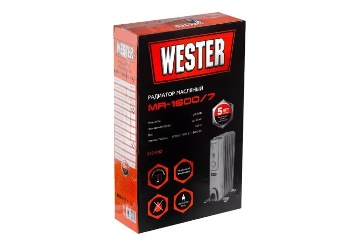 Масляный электрический радиатор WESTER MR1600/7 купить в Магнитогорске
