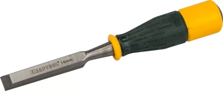 Стамеска KRAFTOOL &quot;EXPERT&quot; упрочненное полотно, ударочпрочная двухкомп ручка, стальной затыльник для ударных работ,16мм 1815-16_z01 купить в Магнитогорске