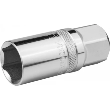 Торцовая головка KRAFTOOL &quot;INDUSTRIE QUALITAT&quot;, свечная с магнитом, Cr-V, FLANK, хромосатинированная, 1/2&quot;, 21 мм 27813-21_z01 купить в Магнитогорске