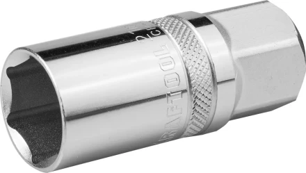 Торцовая головка KRAFTOOL &quot;INDUSTRIE QUALITAT&quot;, свечная с магнитом, Cr-V, FLANK, хромосатинированная, 1/2&quot;, 21 мм 27813-21_z01 купить в Магнитогорске