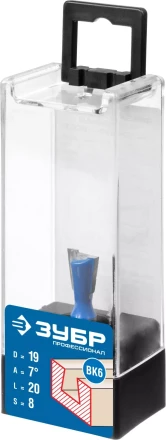 ЗУБР 19 x 20 мм, угол 7°, фреза пазовая фасонная Ласточкин Хвост, Профессионал (28748-19) купить в Магнитогорске