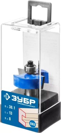 ЗУБР 38.1 x 13 мм, хвостовик 12 мм, фреза фальцевая, Профессионал (28758-38.1) купить в Магнитогорске