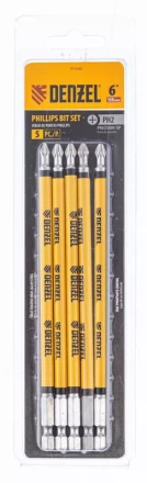 Набор бит, PH2x150 мм, 5 шт. Denzel 7711333 купить в Магнитогорске