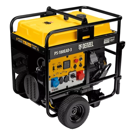 Генератор бензиновый Denzel PS-180EAD-3, 18 кВт,230/400 В, 65л, разъём ATS,перекл.режима,эл.старт купить в Магнитогорске