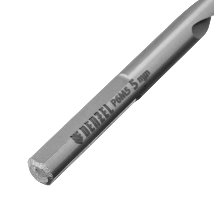 Сверло спиральное по металлу Denzel 5 x 86 мм, Р6М5, Golden Tip, 718233 купить в Магнитогорске