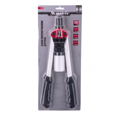 Заклепочник двуручный 330 мм заклепки 3,2-4,0-4,8 мм Pro Matrix 40549 купить в Магнитогорске