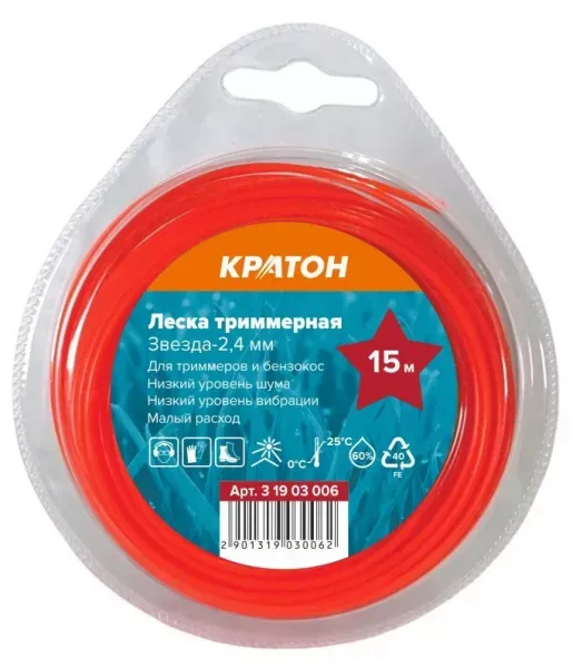 Леска триммерная Кратон Звезда-2,4мм 3 19 03 006 купить в Магнитогорске