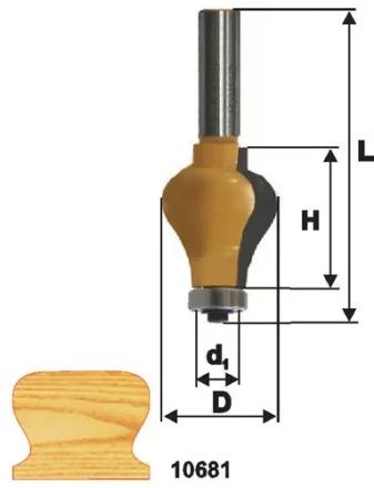 Фреза по дереву кромочная фигурная для перил 32х38 твердосплав ц/хв 12 ЭНКОР 10681 купить в Магнитогорске