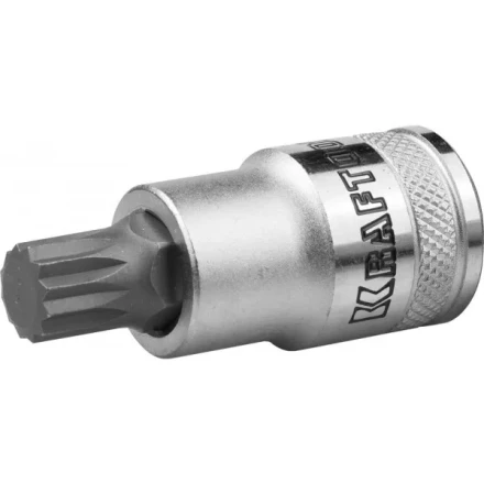 Торцовая бита-головка KRAFTOOL &quot;INDUSTRIE QUALITAT&quot;, материал S2, SPLINE, сатинированная, 1/2&quot;, M12 27911-12_z01 купить в Магнитогорске