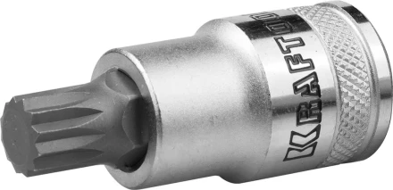 Торцовая бита-головка KRAFTOOL &quot;INDUSTRIE QUALITAT&quot;, материал S2, SPLINE, сатинированная, 1/2&quot;, M12 27911-12_z01 купить в Магнитогорске
