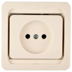 Розетка СВЕТОЗАР "ГАММА" одинарная, цвет бежевый, 16А/~250В SV-54100-B