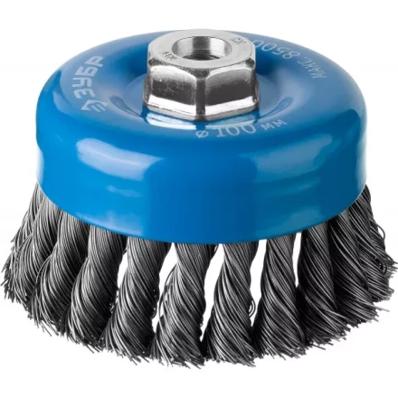 ЗУБР &quot;ПРОФЕССИОНАЛ&quot;. Щетка чашечная для УШМ, плетеные пучки стальной проволоки 0,5мм, 100ммхМ14 35275-100_z02 купить в Магнитогорске