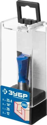 ЗУБР 25.4 x 26 мм, угол 14°, фреза пазовая фасонная Ласточкин Хвост, Профессионал (28748-25.4) купить в Магнитогорске