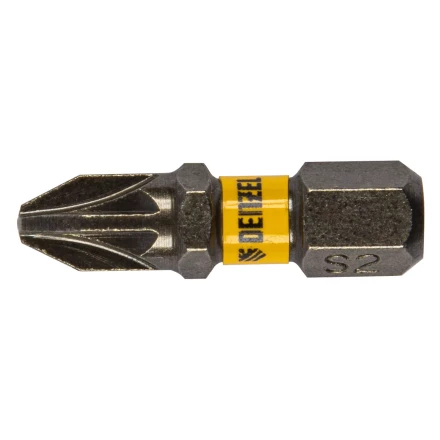 Бита PZ2х25, сталь S2, шестигранный профиль, 10 шт. Е 6,3 Denzel 11654 купить в Магнитогорске