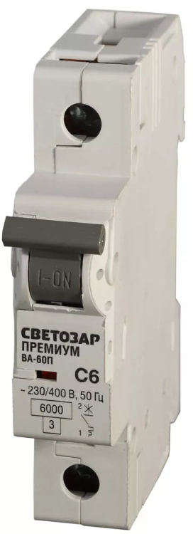 Выключатель автоматический СВЕТОЗАР "ПРЕМИУМ" 1-полюсный, 50 A, "C", откл. сп. 6 кА, 230 / 400 В SV-49021-50-C купить в Магнитогорске