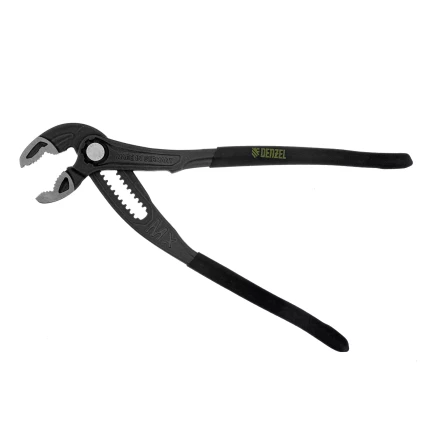 Клещи переставные Denzel 17906, кнопочный механизм, обливные рукоятки, 250 мм купить в Магнитогорске