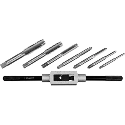 Набор метчиков STAYER &quot;MASTER&quot;, метчикодержатель 1шт, метчики 7шт, 8 предметов 28016-H8_z01 купить в Магнитогорске