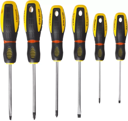 Набор STAYER &quot;PROFESSIONAL&quot; &quot;PROTech&quot;: Отвертки, Cr-Mo, эргономичная двухкомпонентная рукоятка, 6шт 25133-H6_z02 купить в Магнитогорске