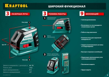 Нивелиры лазерные CL-70, 360 град, 20/70м, IP54 34660-2 купить в Магнитогорске