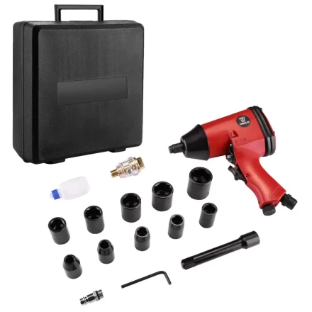 Гайковерт пневматический ударный DEKO DKPT01 SET 3, 018-1101, в чемодане с набором 16 предметов купить в Магнитогорске