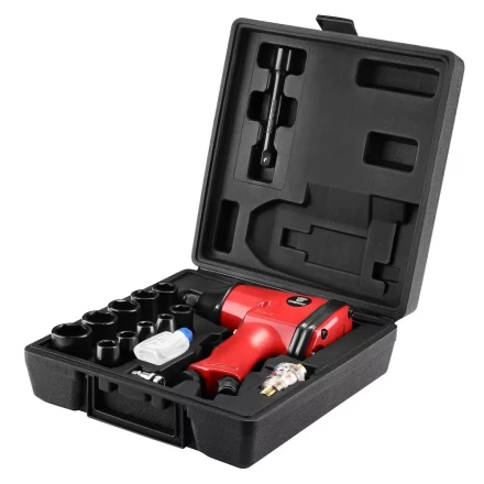 Гайковерт пневматический ударный DEKO DKPT01 SET 3, 018-1101, в чемодане с набором 16 предметов купить в Магнитогорске