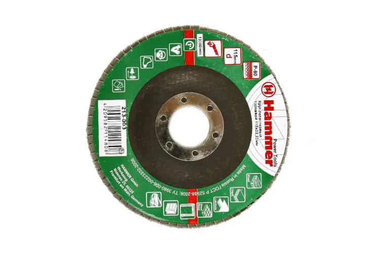 Круг Лепестковый Торцевой (КЛТ) HAMMER КЛТ 1 Ф115х22 Р80 213-003 купить в Магнитогорске
