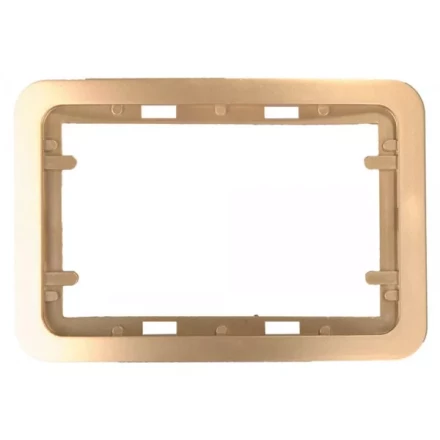 Панель СВЕТОЗАР &quot;ГАММА&quot; накладная для двойных розеток, цвет золотой металлик, 1 гнездо SV-54145-2-GM купить в Магнитогорске