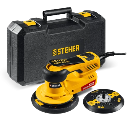 STEHER BOS-25 Duo, d125 / d150 мм, 2.5 мм, 350 Вт, бесщеточная орбитально-шлифовальная машина, кейс (BOS-25) купить в Магнитогорске