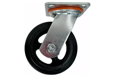 Аппаратное поворотное колесо большегрузное HITCH 100*50 резина черная SCd42 (SZ084994)