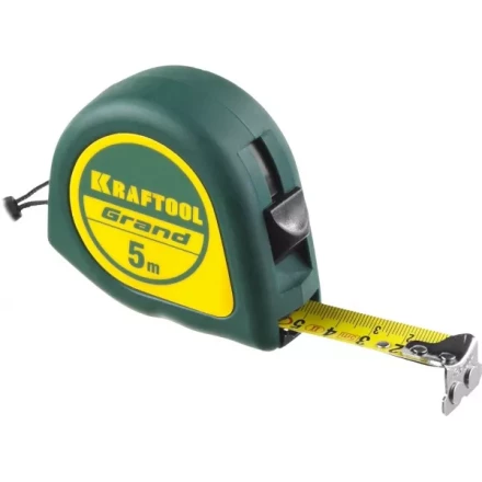 Рулетка KRAFTOOL GRAND, обрезиненный пластиковый корпус, 5м/19мм 34022-05-19 купить в Магнитогорске