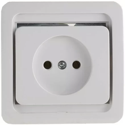 Розетка СВЕТОЗАР &quot;ГАММА&quot; одинарная, цвет белый, 16А/~250В SV-54100-W купить в Магнитогорске