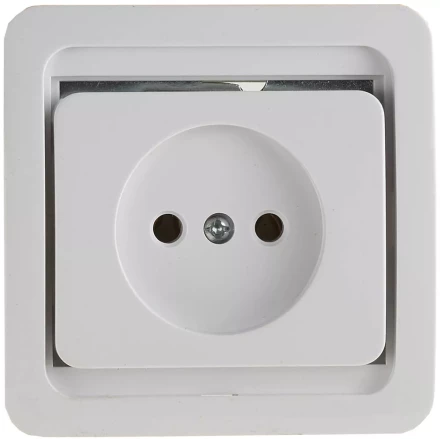Розетка СВЕТОЗАР &quot;ГАММА&quot; одинарная, цвет белый, 16А/~250В SV-54100-W купить в Магнитогорске