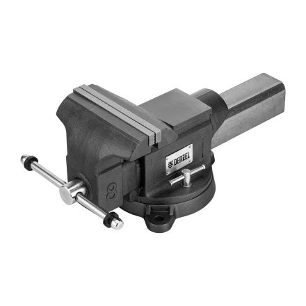 Тиски слесарные BVH-200, 200 мм, поворотные, стальная направляющая, с наковальней //Denzel 18686 купить в Магнитогорске