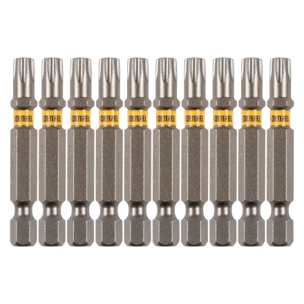 Бита TX 30х50, сталь S2, шестигранный профиль, 10 шт. Е 6,3 Denzel 11671 купить в Магнитогорске