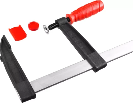 Струбцина ЗУБР &quot;МАСТЕР&quot;, тип &quot;F&quot;, пластмассовая ручка, стальная закаленная рейка, 120х800мм 32150-120-800 купить в Магнитогорске