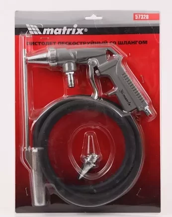 Пистолет пескоструйный со шлангом, пневматический  MATRIX 57328 купить в Магнитогорске
