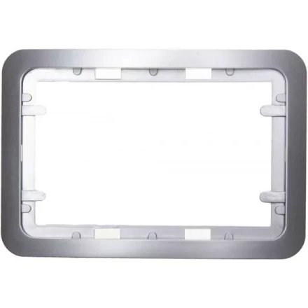 Панель СВЕТОЗАР &quot;ГАММА&quot; накладная для двойных розеток, цвет светло-серый металлик, 1 гнездо SV-54145-2-SM купить в Магнитогорске