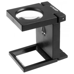 Лупа ЗУБР "МАСТЕР" складная на подставке, светодиодная подсветка, 5 кратное увеличение, диаметр 50мм 40542-50