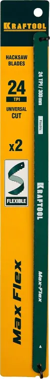 Полотно гибкое Max Flex, KRAFTOOL 15941-24-S2, безопасное, с волнообразной разводкой, 24 TPI, 2шт, 300мм 15941-24-S2 купить в Магнитогорске