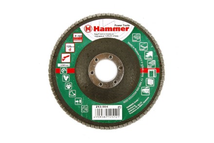 Круг Лепестковый Торцевой (КЛТ) HAMMER КЛТ 1 Ф125х22 Р100 213-004 купить в Магнитогорске