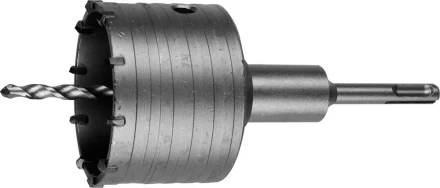 Коронка ЗУБР буровая, коническая посадка центрирующего сверла, SDS-Plus хвостовик, в сборе, 83мм 2918-83_z01 купить в Магнитогорске