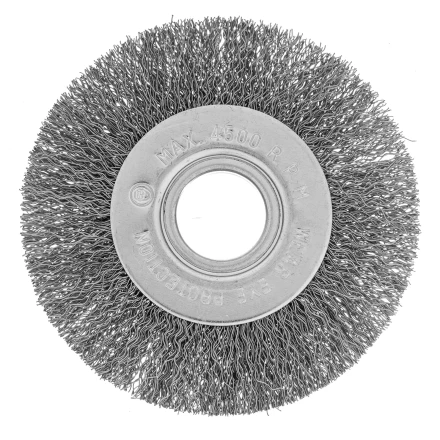 Щетка для УШМ, 100 мм, посадка 22.2 мм, плоская, витая проволока 0.3 мм Сибртех 746487 купить в Магнитогорске
