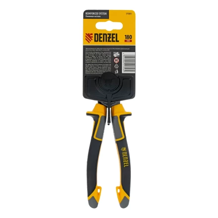 Плоскогубцы комбинированные 180 мм Denzel 17081, трехкомпонентные рукоятки купить в Магнитогорске