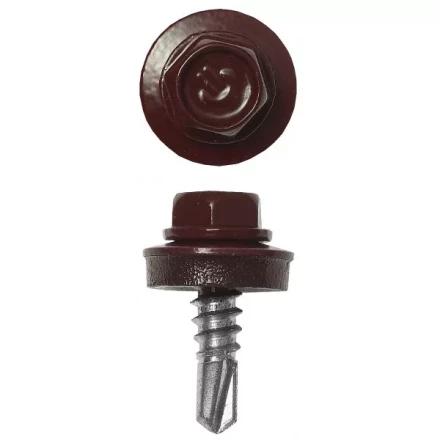 Саморезы ЗУБР &quot;ПРОФЕССИОНАЛ&quot; окраш., RAL 3005 темно-красн., для крепл. кров. матер. к металл. констр., 5.5x25мм, 1800шт 4-300310-55-025-3005 купить в Магнитогорске